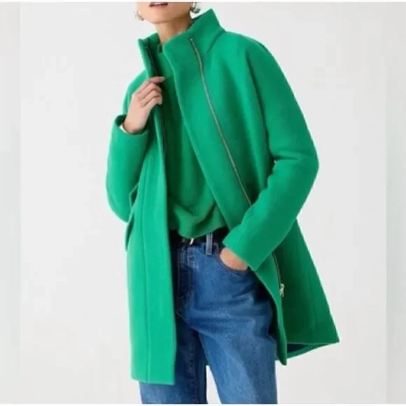 J. Crew Kelly Green Stadium Cloth Wool Coat - Picture 1 of 16